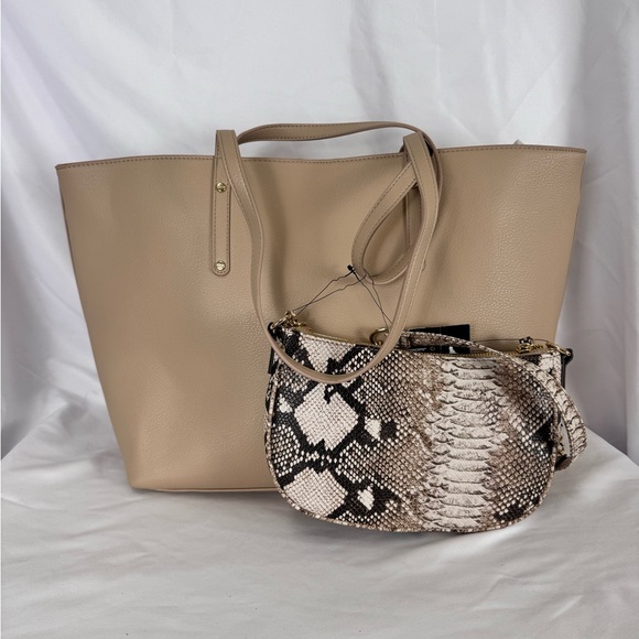 INC International Concepts Tan and Brown Classic Tote - Picture 3 of 12